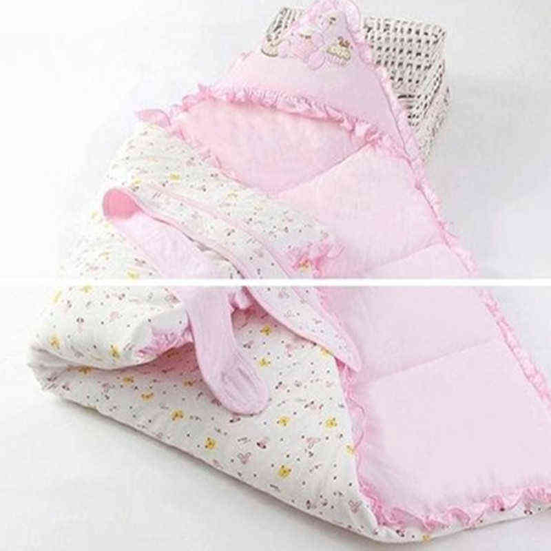 Autumn Winter Baby Sleeping Bag Cotton Envelope Blankets Cartoon born Swaddle Wrap 211105