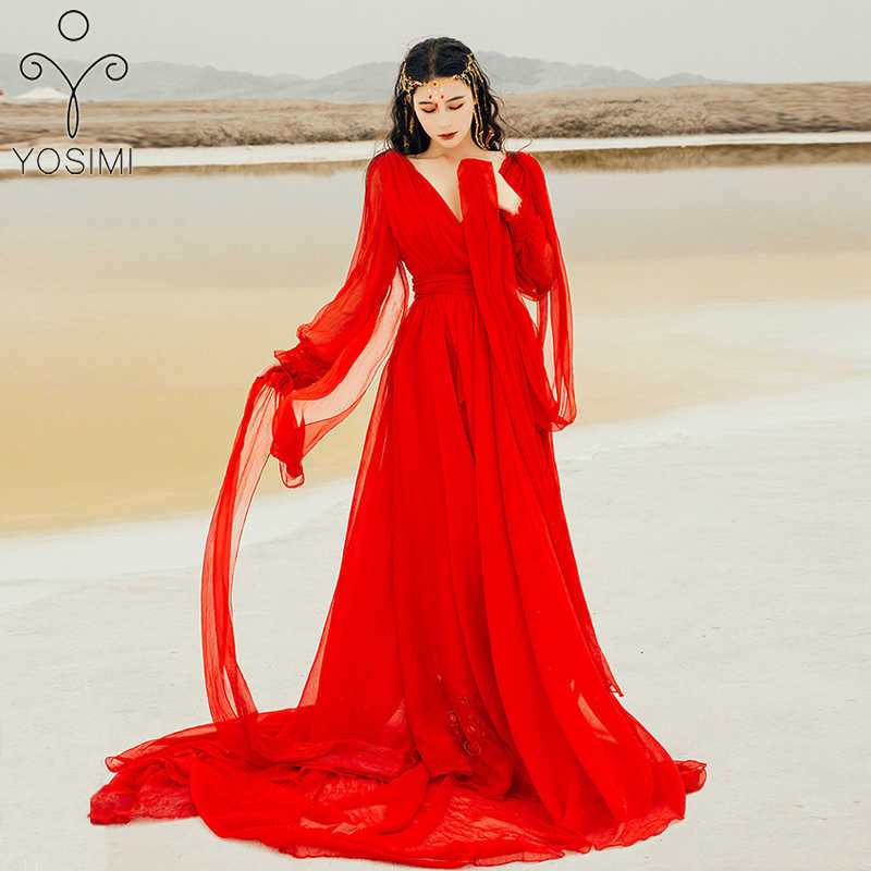 YOSIMI Red Chiffon Long Women Dress Summer V-neck Fit and Flare Backless Maxi Floor-Length Sleeve Beach Dresses 210604
YOSIMI Red Chiffon Long Women Dress Summer V-neck Fit and Flare Backless Maxi Floor-Length Sleeve Beach Dresses 210604