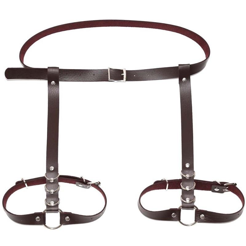 Sword Belt Harajuku Handmade Leather Punk Goth Bdsm Garters Belt Lingerie Erotic Suspenders Strap Detachable O-ring Leg Harness
