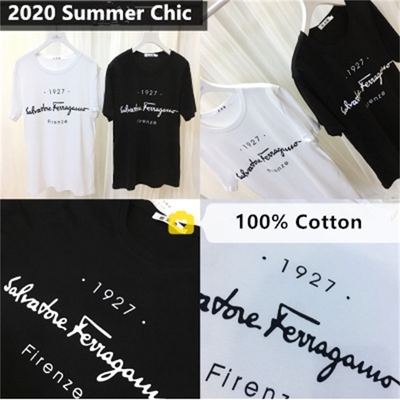 Casual Cotton T-Shirt Women Summer Korean Style Fashion Letter Print O-Neck Short Sleeve Black White Tshirt Tops T452 210302