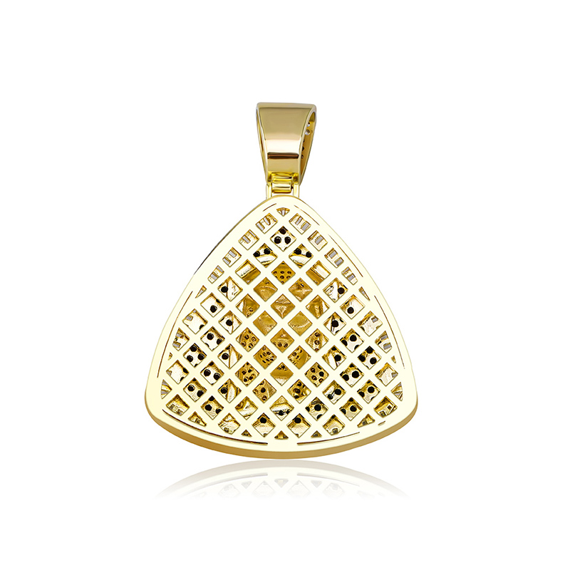 Personalized Triangle Bling Cubic Zirconia Jesus Pendant Necklace Chain HIP HOP Rock Collar Hip Hop Rapper Jewelry Christian Charm Gifts for Men and W