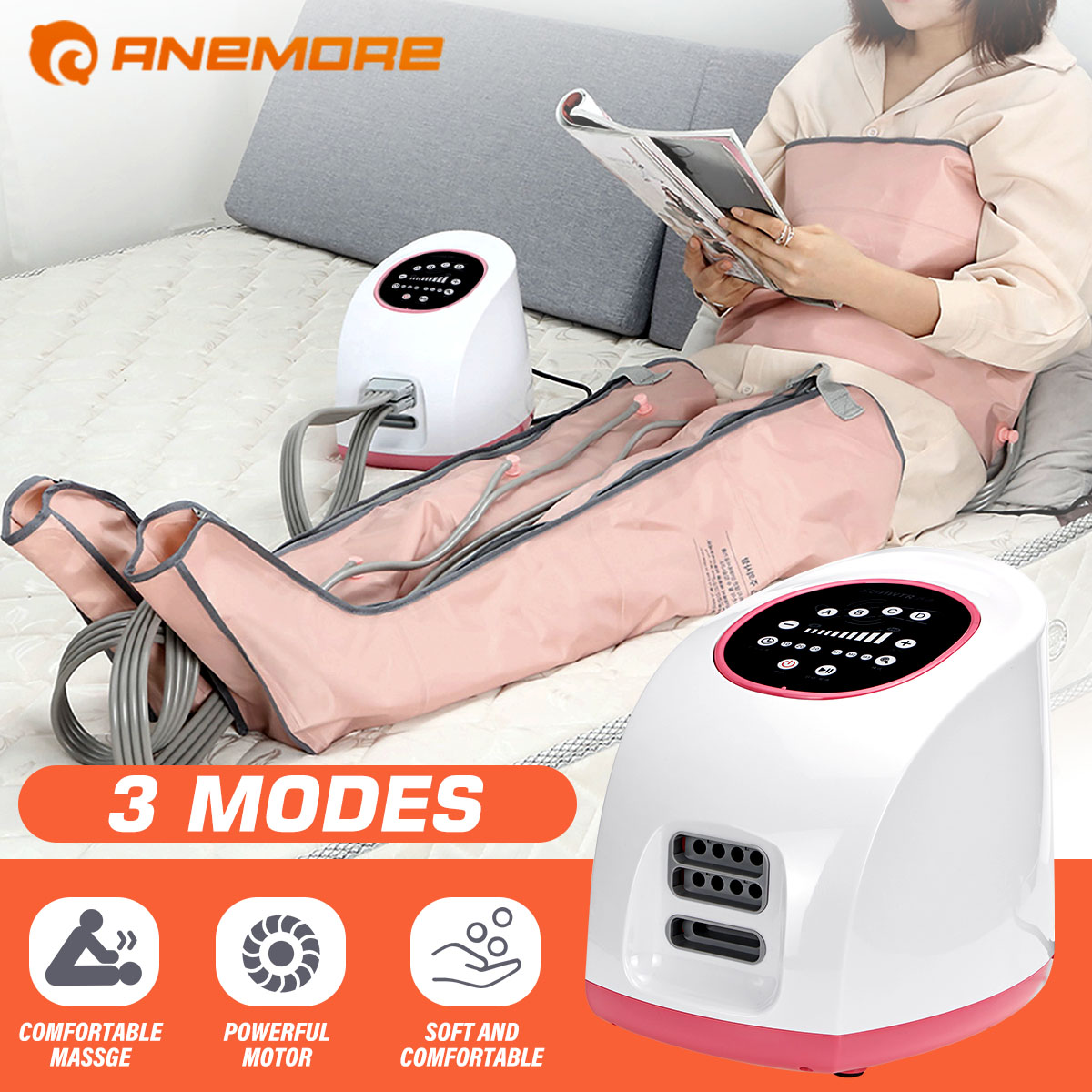 ANEMORE 3 Modes Air Chambers Leg Compression Massager Vibroleg Therapy Arm Waist Pneumatic Wrap Relax Pain Pressotherapy Jambe
ANEMORE 3 Modes Air Chambers Leg Compression Massager Vibroleg Therapy Arm Waist Pneumatic Wrap Relax Pain Pressotherapy Jambe