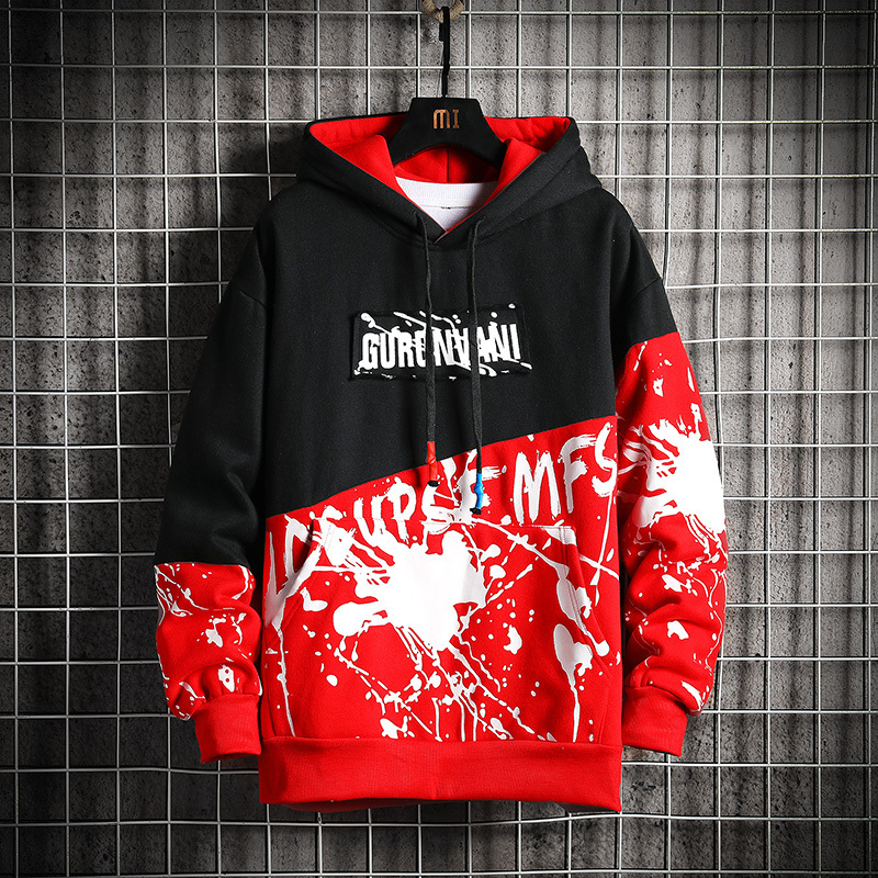 SingleRoad Mens Hoodies Men Winter Fleece Patchwork Oversized Sweatshirt Hip Hop Harajuku Japanese Streetwear Hoodie Men 201128