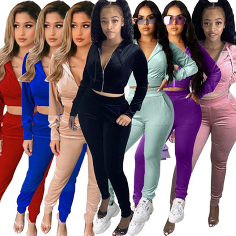 DN8520 Women Korean Velvet Tracksuits Fashion Zipper Hooded Tops Skinny Trousers Outfits Designer Female Fall Jogger Velvets Two Piece Sets, Pink
DN8520 Women Korean Velvet Tracksuits Fashion Zipper Hooded Tops Skinny Trousers Outfits Designer Female Fall Jogger Velvets Two Piece Sets, Pink