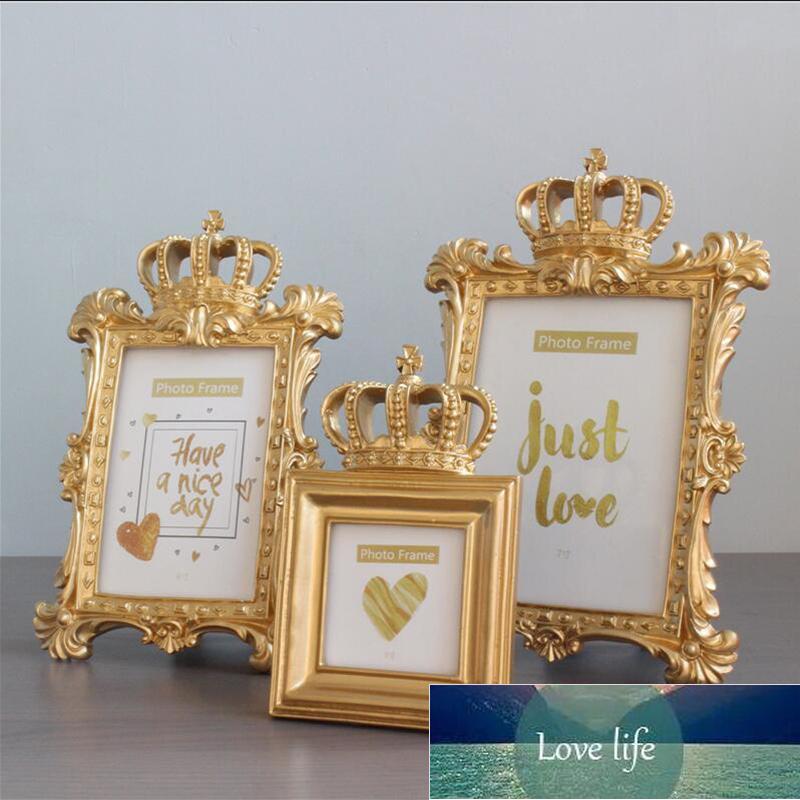 Baroque Gold Crown Decor Creative Resin Picture Desktop Photo Frame Gift Home Wedding Decoration Factory price expert design Quality Latest Style H260
