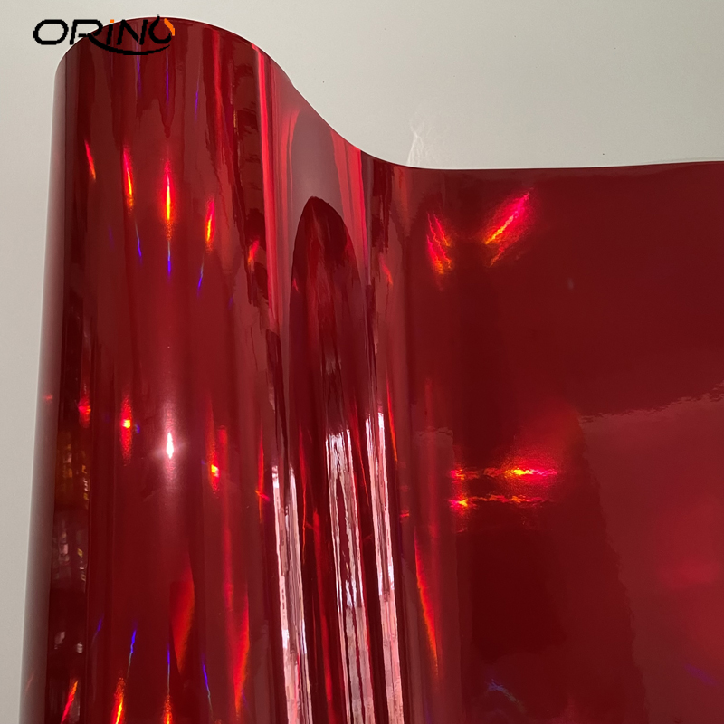 Chrome Holographic Laser Red Vinyl Sheets DIY Car Wrap Sticker Decal Air Bubble Free