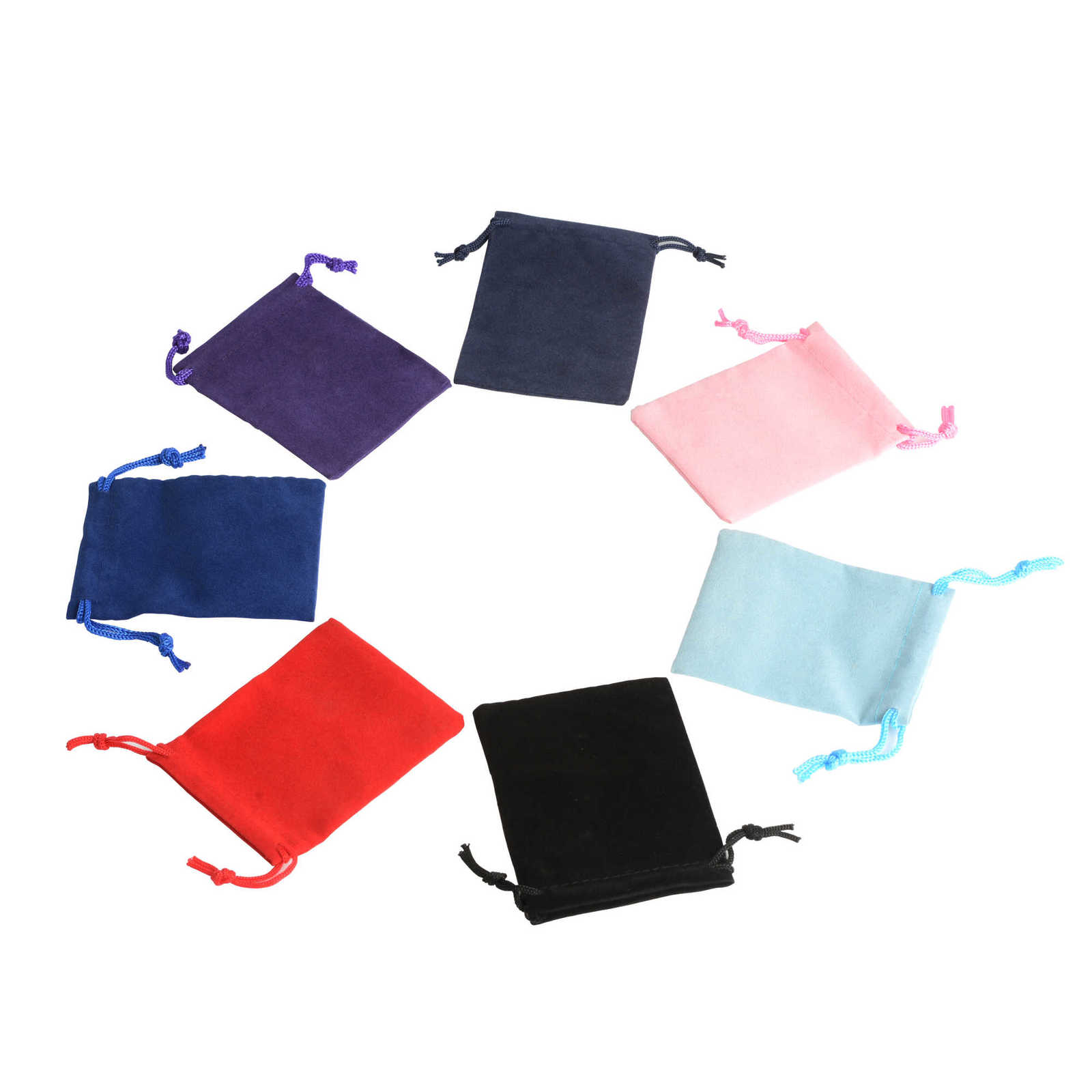 100Pcs 5x7cm Velvet Drawstring Pouch Bag Jewelry Christmas Wedding Gift s Pouches Packaging sachet bonbon zakjes 211013