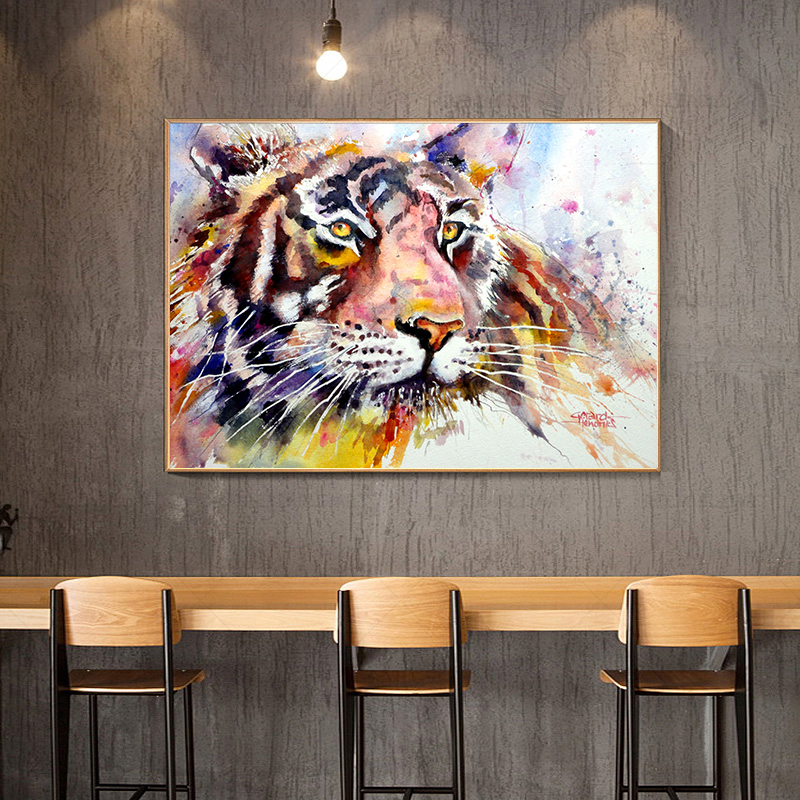 Abstract Lion Oil Painting Watercolor Lions Tiger Posters and Prints Animal Wall Art Pictures for Living Room Decor Cuadros