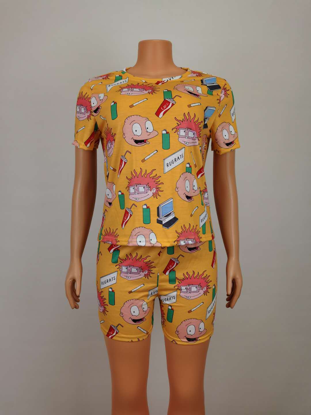 Designer 2021 tracksuits women recommended cartoon printing leisure home two-piece 2 piece set Girl Printed Top sportwear woman summer dresses