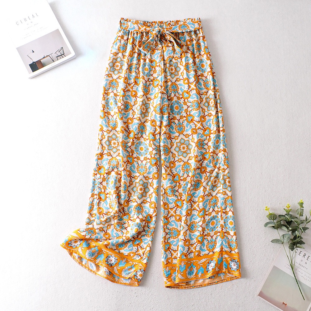 2021 Bohemian Paisley Flower print Wide Leg Pants Hippie Woman Holiday Elastic Waist Bow Full length Trousers Femme Casual Pants, Red
2021 Bohemian Paisley Flower print Wide Leg Pants Hippie Woman Holiday Elastic Waist Bow Full length Trousers Femme Casual Pants, Red