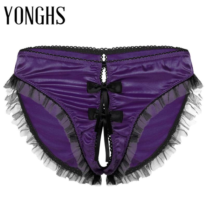 Women's Panties Gay Homme Sexy Underwear Mens Lingerie Sissy Thong Silky Satin Lace Mesh Ruffles Trim Bowknot Open Crotch Underpants, Pink
Women's Panties Gay Homme Sexy Underwear Mens Lingerie Sissy Thong Silky Satin Lace Mesh Ruffles Trim Bowknot Open Crotch Underpants, Pink