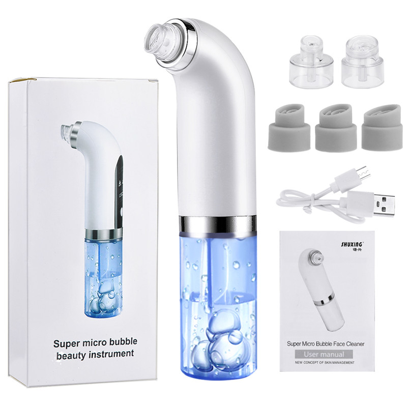 Electric Blackhead Remover Facial Vacuum Pore Blackhead Cleaner Small Bubble Water Cycle Acne Pimple Clean Beauty Skin Care Tool Limpiador De Espinill
