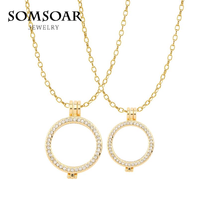 Pendant Necklaces Gold Big And Small Pave Crystal Coin Holder Frame Necklace Set With Link Chain Fit Large Disc
Pendant Necklaces Gold Big And Small Pave Crystal Coin Holder Frame Necklace Set With Link Chain Fit Large Disc