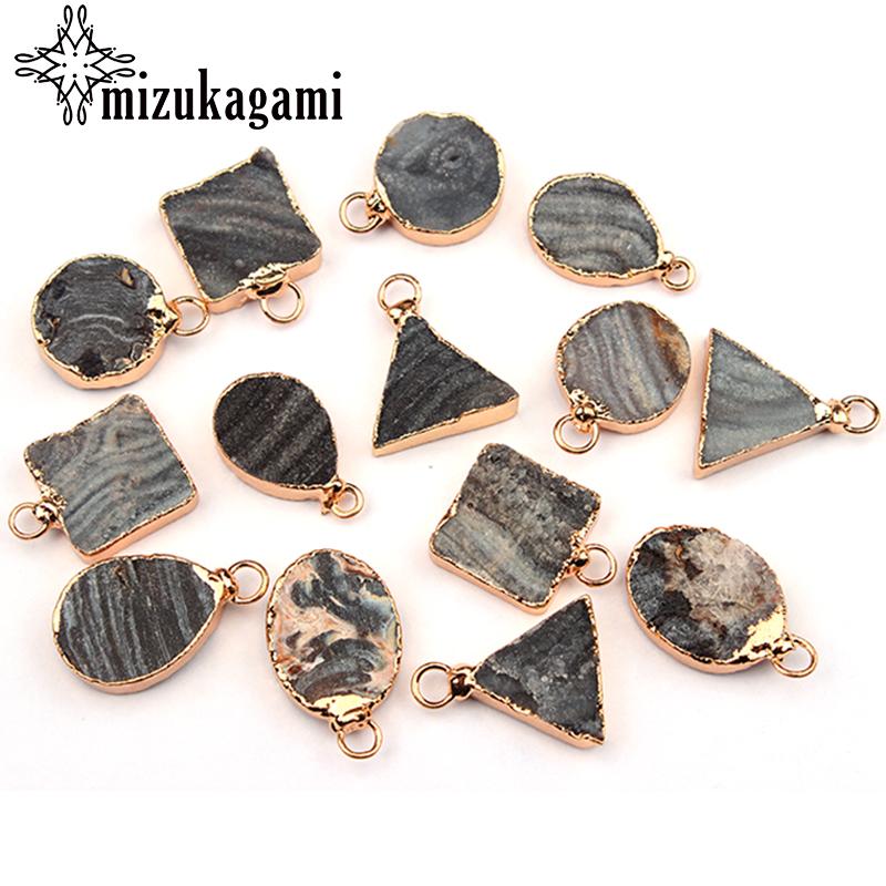 Charms 1pcs Natural Stone Pendant Gray Elliptical Triangle Rectangle Geometry For DIY Jewelry Accessories, Bronze;silver
Charms 1pcs Natural Stone Pendant Gray Elliptical Triangle Rectangle Geometry For DIY Jewelry Accessories, Bronze;silver
