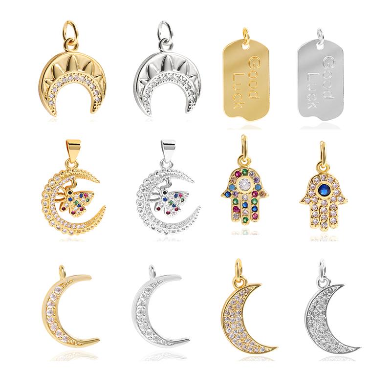Charms Arrivals Micro Pave Zircon Turkey Evil Eye Moon Pendant DIY Earrings Necklace Jewelry Accessories Wholesale, Bronze;silver
Charms Arrivals Micro Pave Zircon Turkey Evil Eye Moon Pendant DIY Earrings Necklace Jewelry Accessories Wholesale, Bronze;silver
