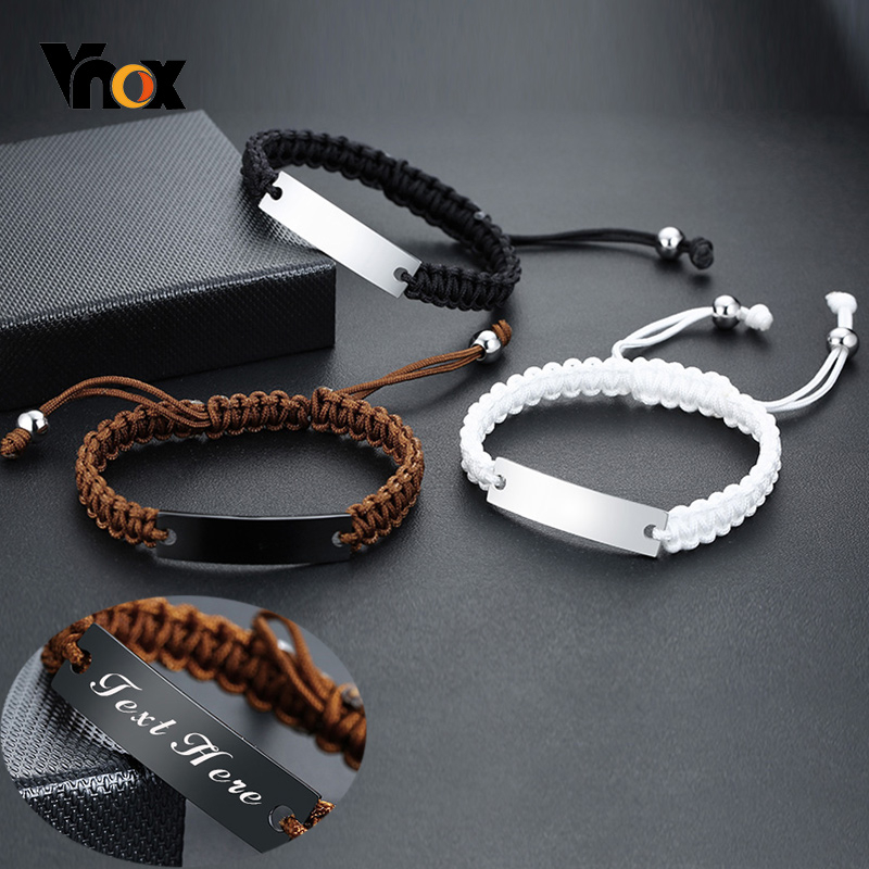 Vnox Casual Mens Braided Rope Chain Bracelets with Personalized Name Date Initial Quote Custom Engrave Length Adjustable, Golden;silver
Vnox Casual Mens Braided Rope Chain Bracelets with Personalized Name Date Initial Quote Custom Engrave Length Adjustable, Golden;silver