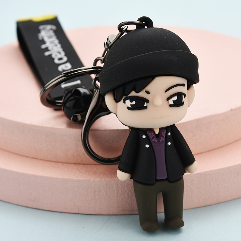 Cartoon Japanese Anime Detective Conan Character Keychain Environmental Rubber Key Charm Persona 5 For Anime Keyfob