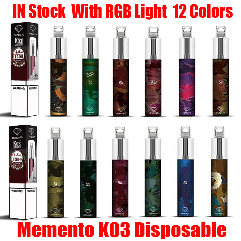 Authentic Memento K03 Disposable Pod Device Kit With RGB Light 850mAh Battery 4.8ml 1500 Puff Prefilled Pods Vape Pen Plus 100% Genuine
Authentic Memento K03 Disposable Pod Device Kit With RGB Light 850mAh Battery 4.8ml 1500 Puff Prefilled Pods Vape Pen Plus 100% Genuine