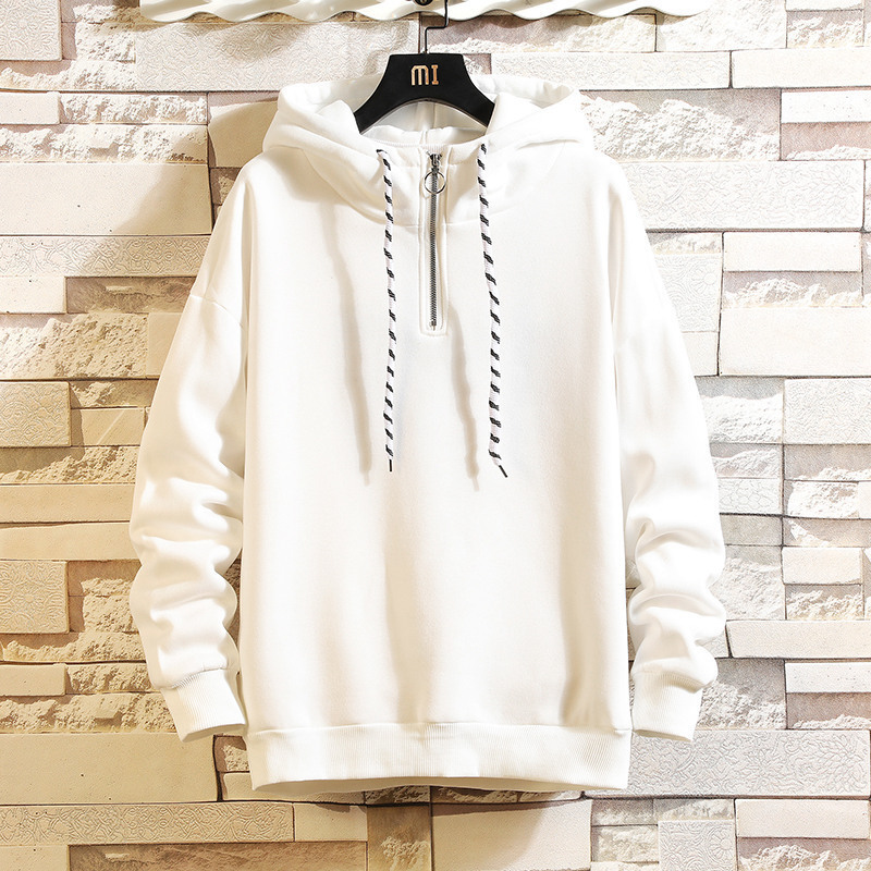 Autumn Winter Thick Men Streetwear Hoodies Sweatshirts Pure Color Hoodies Orange Pullover Warm Fleece Hoodies Men Fashion Tops 201104