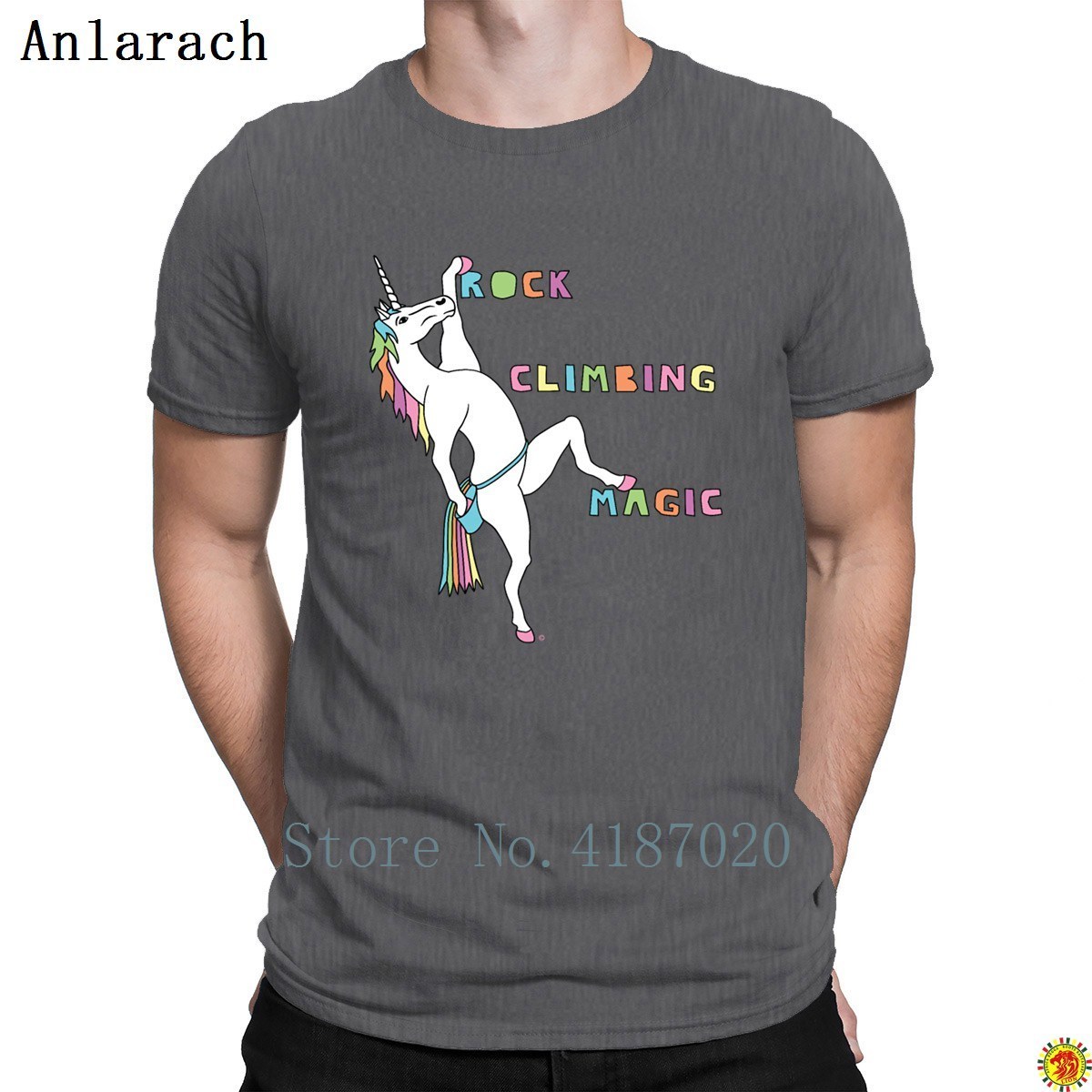 Rock Climbings Magic Unicorn Outline Tshirts Letter Sunlight Stylish Creature T Shirt For Men Casual Gift HipHop Top Crew Neck T200224