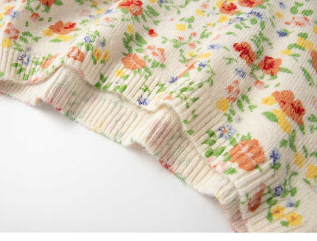 Women Floral Sweater Female Spring Summer O-Neck Long Sleeve Knitwear Jumpers lady Romantic Knitted Pullover Tops Fashion 211014