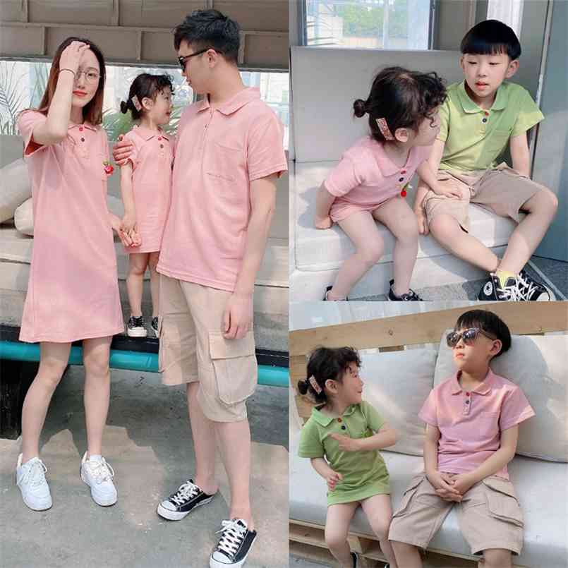 summer clothing parent-child polo shirt leisure family three or four mother-daughter skirt short-sleeved T-shirt 210702, Pink
summer clothing parent-child polo shirt leisure family three or four mother-daughter skirt short-sleeved T-shirt 210702, Pink