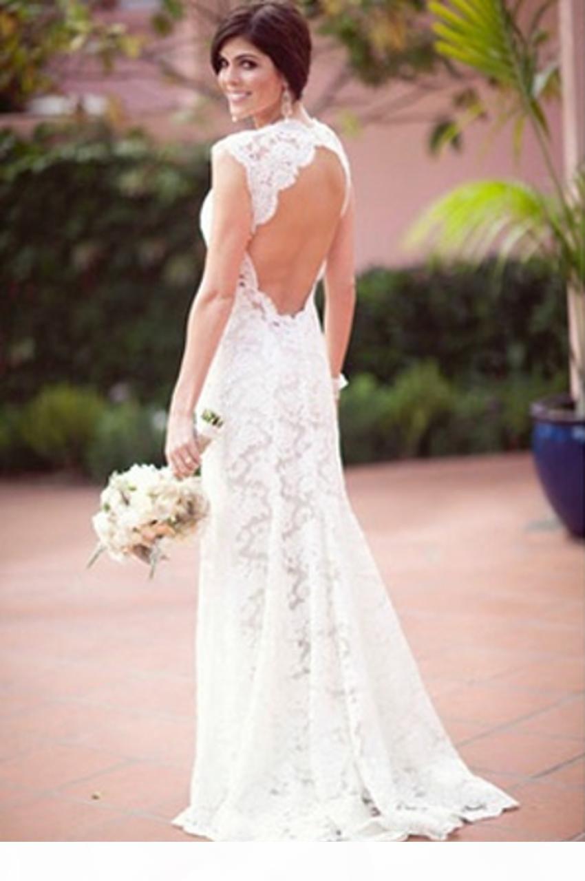 Vintage Lace Mermaid Dresses Portrait Necke Sexy Backless Sweep Train Vestido De Novia Country Wedding Bridal Gown