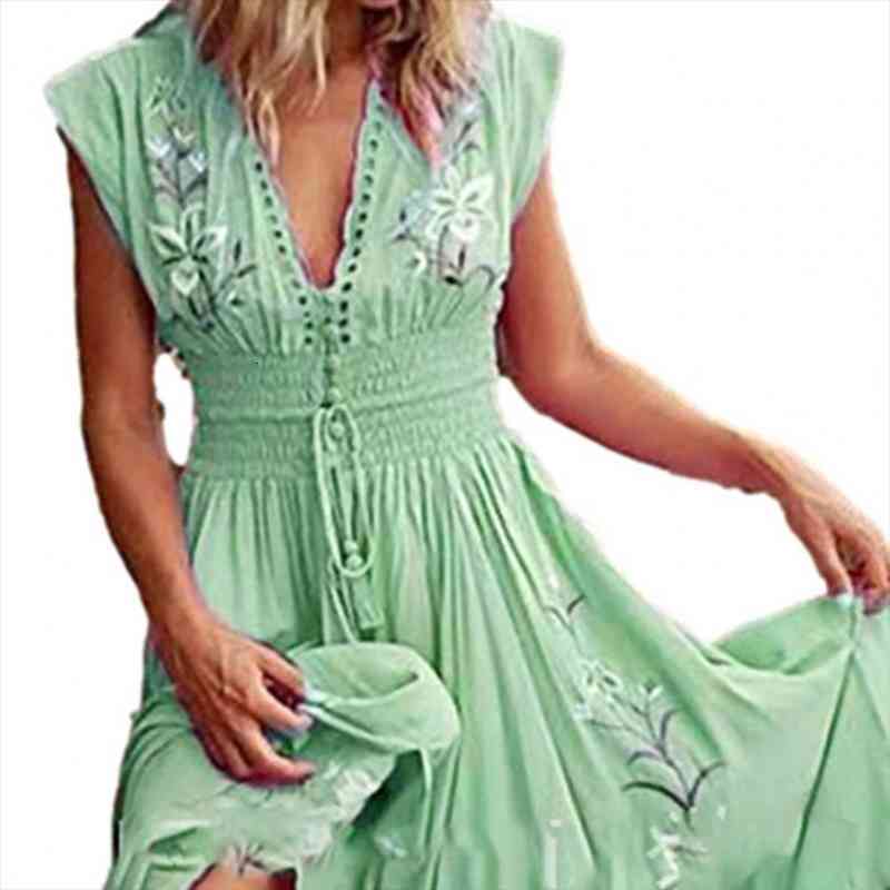 women maxi dress summer women ruffled short-sleeved chiffon dress sleeveless v neck floral print large hem long for party, Black;gray
women maxi dress summer women ruffled short-sleeved chiffon dress sleeveless v neck floral print large hem long for party, Black;gray