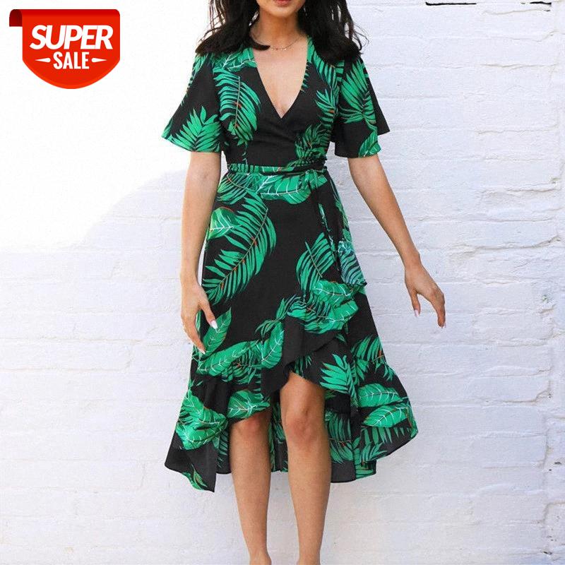 Women Boho Floral Ruffled Midi Dress 2019 Fashion Ladies Summer Beach Holiday Party Spilt Dress Sundress #I04F, Black;gray 
Women Boho Floral Ruffled Midi Dress 2019 Fashion Ladies Summer Beach Holiday Party Spilt Dress Sundress #I04F, Black;gray