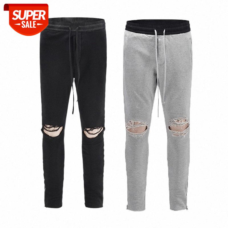 Lace-up elastic waist knee cutout hole zipper raw edge trousers men's casual pants #4Z2m, Black
Lace-up elastic waist knee cutout hole zipper raw edge trousers men's casual pants #4Z2m, Black