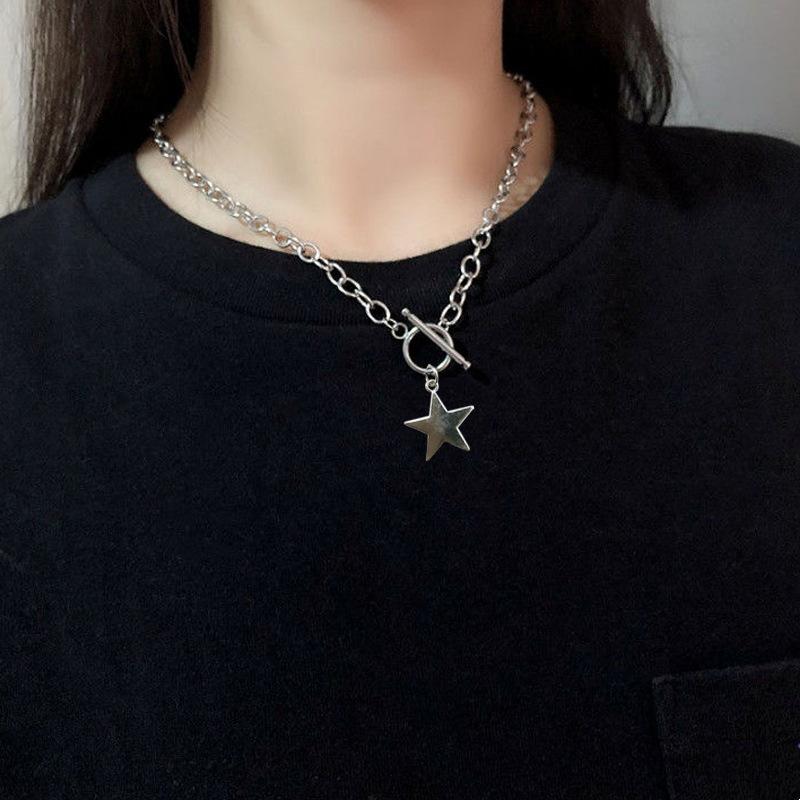 Pendant Necklaces BanFu Girls Korea Simple Temperament Hip Hop Chain Necklace Fashion OT Buckle Star For Women Men Choker Jewelry, Silver
Pendant Necklaces BanFu Girls Korea Simple Temperament Hip Hop Chain Necklace Fashion OT Buckle Star For Women Men Choker Jewelry, Silver