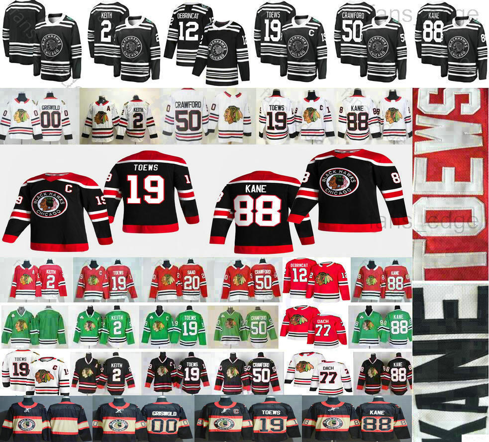 2021 New Reverse Retro Chicago Blackhawks Jonathan Toews Patrick Kane Alex DeBrincat Keith Crawford Kirby Dach Clark Griswold Hockey Jerseys, Black;red
2021 New Reverse Retro Chicago Blackhawks Jonathan Toews Patrick Kane Alex DeBrincat Keith Crawford Kirby Dach Clark Griswold Hockey Jerseys, Black;red