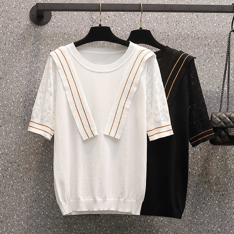 L-4XL plus size women basic thin kint sweater pullover short sleeve o neck loose casual Summer Oversized sweaters jumper 210604, Black
L-4XL plus size women basic thin kint sweater pullover short sleeve o neck loose casual Summer Oversized sweaters jumper 210604, Black