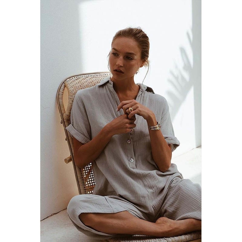 Cotton Linen Jumpsuit Elegant for Women Sleeveless Vest Conjoined Female Trousers Elegance Casual Loose Jumpsuits T200509