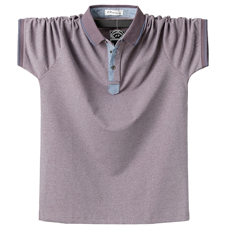 Purple Men Polo Shirt Top Business Office Men Camisa Masculina Cotton Badge Polo Shirt Plus Size 6XL Summer Casual Tee Shirts 210308