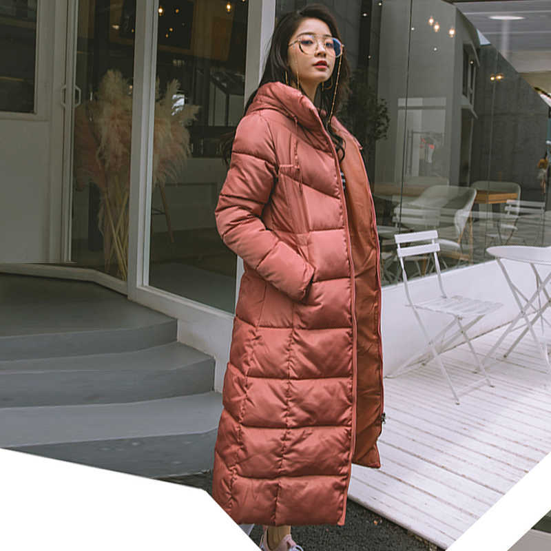 Winter Women Jacket X-long Parkas Hooded Cotton Padded Female Coat High Quality Warm Outwear Womens Parka 210910