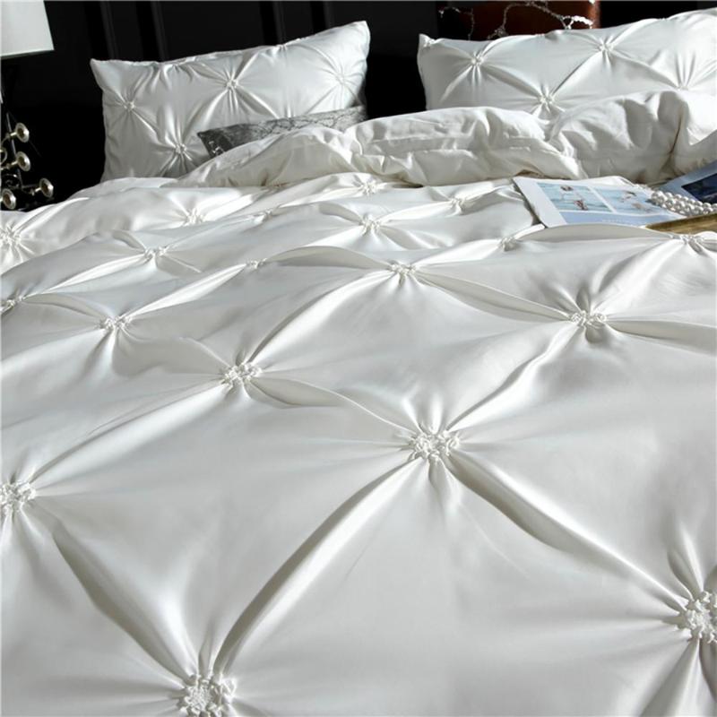 Bedding Sets Satin Silk Comforter Set Queen King Bed Cover Duvet Bedclothes Quilt Pillow Case Home Decoration Textile