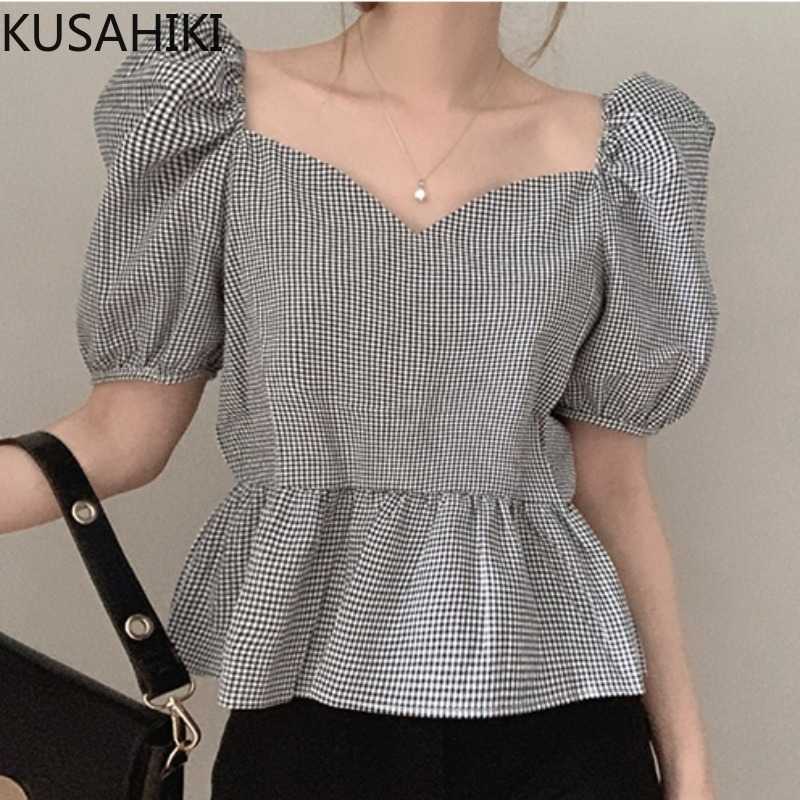 KUSAHIKI Puff Sleeve V-neck Women Blouse Shirt Causal Ruffle Sweet Korean Blusas Mujer De Moda Femme Blouses 6G932 210602, Blue
KUSAHIKI Puff Sleeve V-neck Women Blouse Shirt Causal Ruffle Sweet Korean Blusas Mujer De Moda Femme Blouses 6G932 210602, Blue