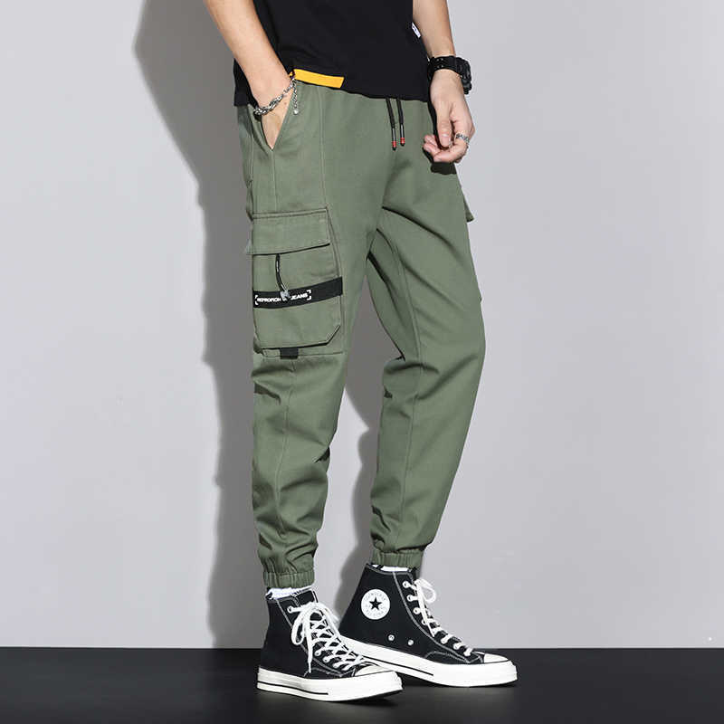 Spring and Summer Big Men Trousers Knitted Sports Pants Men Pants Loose Korean Version of All-Match Overalls Trousers Men 210930