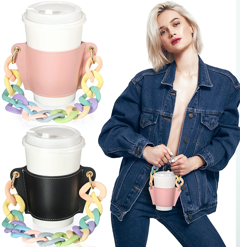 Drinkware Handle Cups Sleeve,Reusable PU Leather Coffee Cup Holder Chain for Cold Drinks,Decorative Pearl Chains Portable Travel Mup Sleeves Tea Drink Carrier
Drinkware Handle Cups Sleeve,Reusable PU Leather Coffee Cup Holder Chain for Cold Drinks,Decorative Pearl Chains Portable Travel Mup Sleeves Tea Drink Carrier