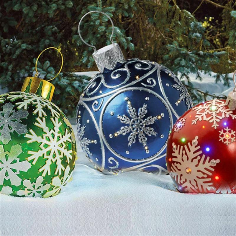 Party Decoration 60Cm Large Christmas Balls Tree Decorations Outdoor Atmosphere Inflatable Baubles Toys For Home Gift Ball Ornament
