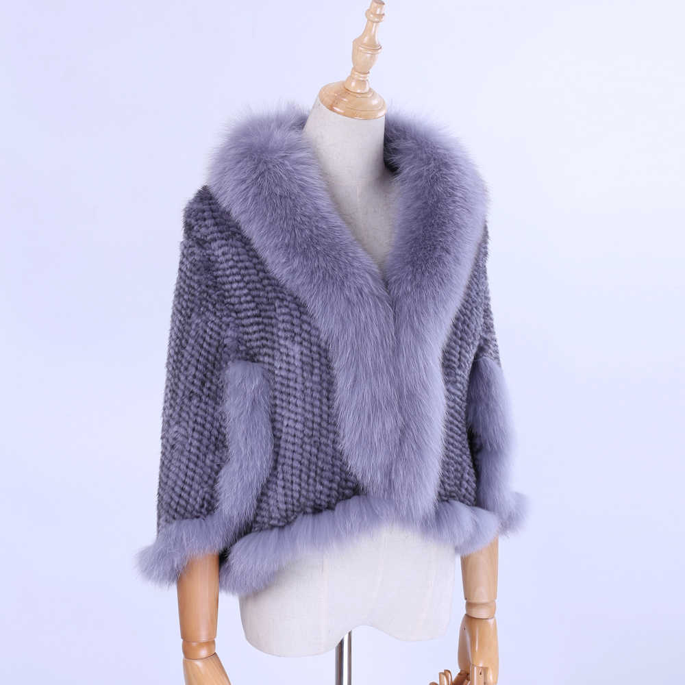 Luxury New Genuine Knitted Mink Fur Shawl Wrap Cape with Fox fur collar Triming women Lady mink fur coat Jacket Stole Amice Q0827, Dark brown
Luxury New Genuine Knitted Mink Fur Shawl Wrap Cape with Fox fur collar Triming women Lady mink fur coat Jacket Stole Amice Q0827, Dark brown
