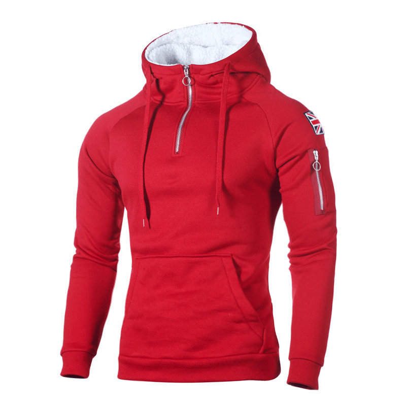 Men's Hoodies Sweatshirts Men Hoodies Sweatshirts Fashion Zipper Long Sleeve Hooded Hoodie Male Casual Hoody Outwear Hip Hop Streetwear Solid Pul