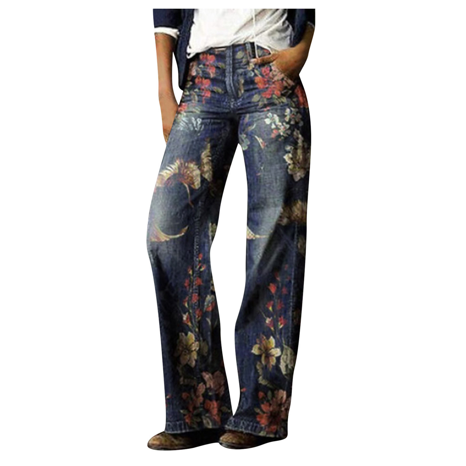 Woman Pants femme pantalon Fashion Printed Jeans Casual Long Pants Fashion printing 210222