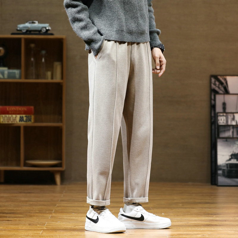 2021 New Woolen Pant Men Japanese Solid Drawstring Leisure Streetwear Winter All-match Simple Straight Mens Thicken Long Trousers 7bzm, Apricot
2021 New Woolen Pant Men Japanese Solid Drawstring Leisure Streetwear Winter All-match Simple Straight Mens Thicken Long Trousers 7bzm, Apricot