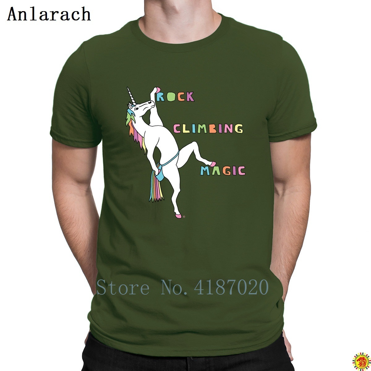 Rock Climbings Magic Unicorn Outline Tshirts Letter Sunlight Stylish Creature T Shirt For Men Casual Gift HipHop Top Crew Neck T200224
