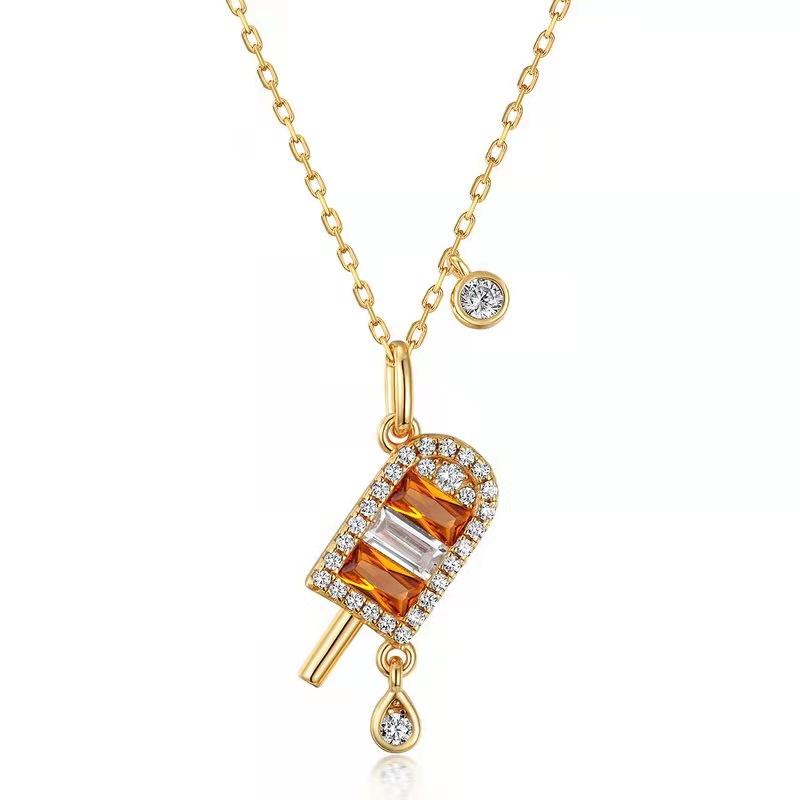 Pendant Necklaces Fashion And Personality Cream Shape With Crystal Necklace