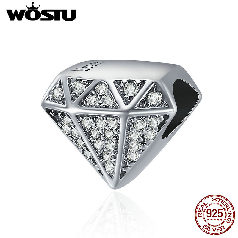 WOSTU 100% Real 925 Sterling Silver ia mond Shape, Clear CZ Beads fit original Charm Bracelets DIY S925 Jewelry Gift CQC397 Q0531
WOSTU 100% Real 925 Sterling Silver ia mond Shape, Clear CZ Beads fit original Charm Bracelets DIY S925 Jewelry Gift CQC397 Q0531