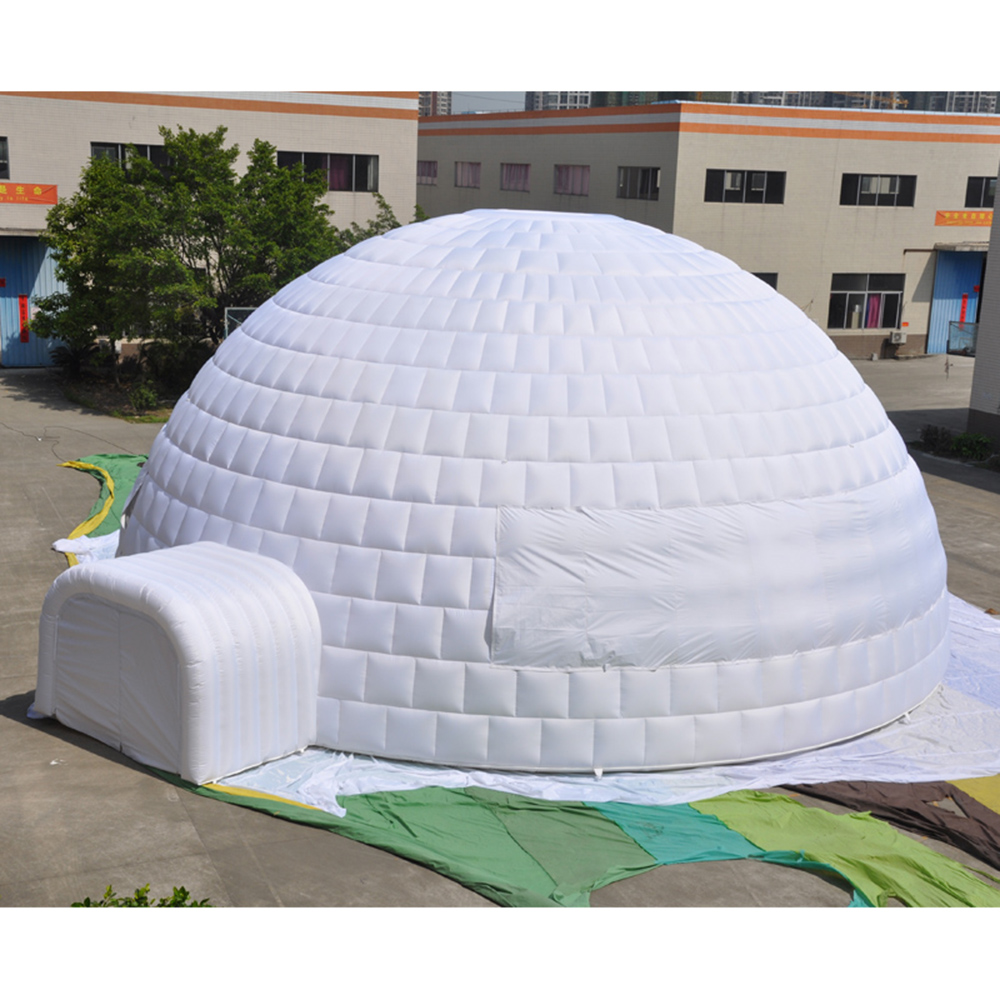 Customized white 8/10m dia giant air inflatable igloo dome tent LED lighting with 2 doors for big party events
Customized white 8/10m dia giant air inflatable igloo dome tent LED lighting with 2 doors for big party events