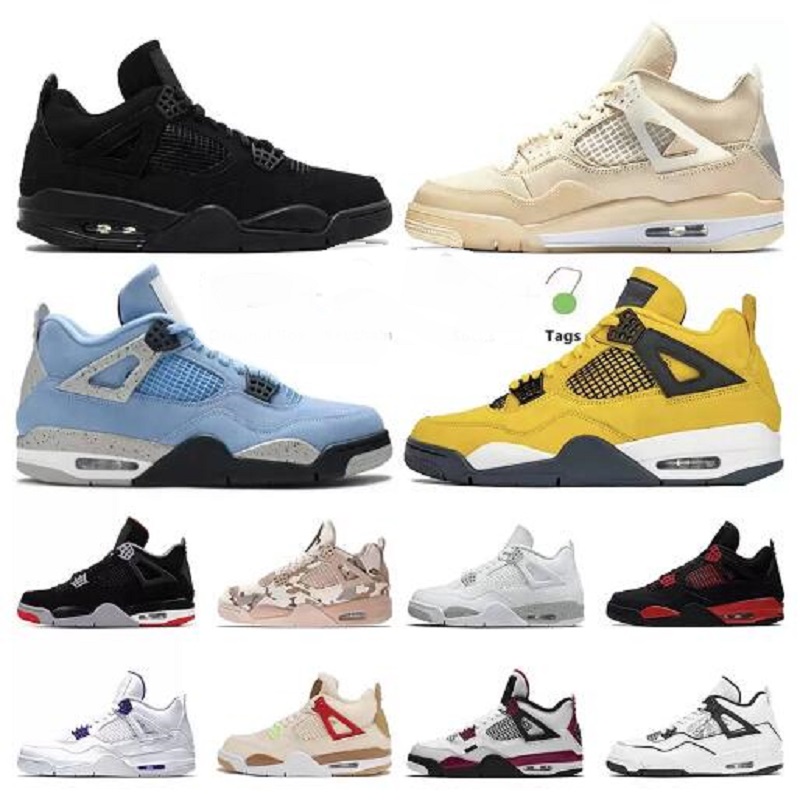

2022 Men Women Basketball Shoes 4s Jumpman 4 White Oreo Black Cat University Blue Wild Things Mens Womens Outdoor Trainers Sneakers Size 5.5-13, # 7